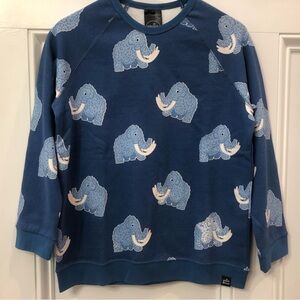 Blue Mammoth Print Kids Sweatshirt by Whistle & Flute 13/14
